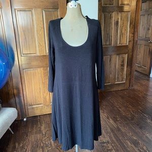 Garnet Hill Knit Trapeze Dress - Black - Small
